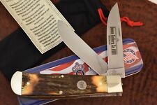 MADE IN USA QUEEN CUTLERY CO JUMBO STAG REMINGTON STYLE TRAPPER KNIFE NICE 14604 picture