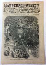 1862 magazine engraving~ CUTTING THE CANAL OPPOSITE VICKSBURG Civil War picture