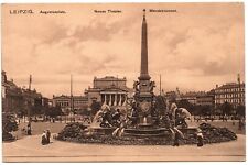 LEIPZIG Augustusplatz Neues Theater Mendebrunnen Vintage Postcard Germany picture