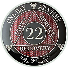 AA 22 Year Coin, Silver Color Plated Medallion, Alcoholics Anonymous Coin picture