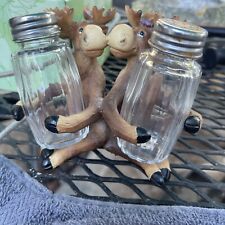 Anthropomorphic Moose Salt and Pepper Shakers Rivers Edge picture