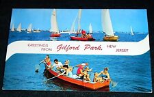 Jersey Shore Fishing Rowboat, Gilford Park New Jersey Vintage 1960's Postcard  picture