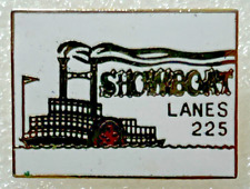 Showboat Hotel Casino Las Vegas Vintage Bowling Lanes 225 Enamel Lapel Hat Pin picture