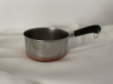 Vintage 1801 Revere Ware 1 Qt Copper Bottom Saucepan Pot Clinton Flat No Lid picture