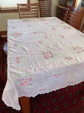 Floral Shadow work Embroidery Indian Chikankari Tablecloth 52