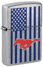 Zippo Ford Mustang American Flag Street Chrome Windproof Lighter, 48754 picture