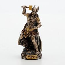 Famous Thor Resin Bronze Figurine Small Handmade Engraved Freestanding Decor picture