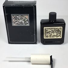 Black Suede After Shave Soother Dispenser with Pump Vintage Avon Wild Mustang picture