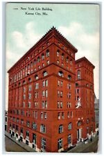 Kansas City Missouri MO Postcard New York Building Exterior Roadside Scene 1912 picture