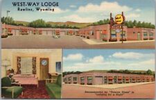 Rawlins, Wyoming HIGHWAY 30 Postcard WEST-WAY LODGE Curteich Linen / Dated 1943 picture