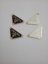 Lot Of 4 38mm Prada Logo Triangle with trim Gold tone Button  Zipperpull picture
