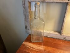 Vintage Old Mr. Boston Clear Glass Empty Bottle Full Quart With Cap picture