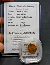 2.3 gram -WOLF CREEK (IRON - IIIAB) METEORITE - 1947 Australia find picture