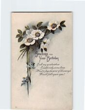 Postcard Greetings on Your Birthday Flower Art Print picture