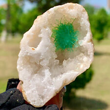 43G Rare Moroccan green magnesite and White quartz crystal coexisting specim picture