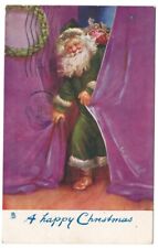 Tucks Antique Christmas Postcard Santa Claus With Green Coat Early 1900s Vintage picture