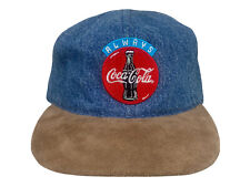 Vintage Always Coca Cola Coke Snapback Suede Bill Denim Jean Hat Cap picture