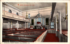 Vintage 1920's Interior View Christ Church  George Washington's Pew  VA Postcard picture
