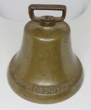 Antique 1832 1925 Colonial Brass Bell w/Iron Clapper ~  picture