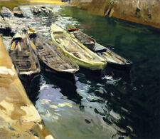 Oil painting impression Fishing-Boats-Port-of-Zarauz-Joaquin-Sorolla-y-Bastida-o picture