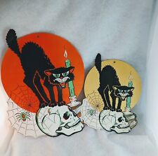 Vintage Halloween Beistle Die Cuts Cats And Skulls picture