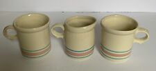 McCoy Pink And Blue Banded 2 Mugs 1412 And 1 McCoy Creamer 1414 USA Vintage picture