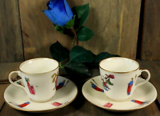 French PAIR Antique Old Paris Porcelain Tea Cup and Saucer Hand Painted Chariots picture