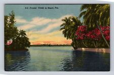 Stuart FL-Florida, Sunset on Frazier Creek, Antique Vintage Postcard picture