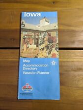 Vintage 1970s Standard Oil Iowa Map Accommodation Directory Vacation Planner Map picture