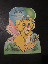 Vintage 1985 Wuzzles Butterbear HAPPY BIRTHDAY NIECE Hallmark Greeting Card Rare picture