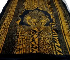 Vintage SAN MARCOS THROW-FRAZADA Blanket LEOPARD BIG CAT 50x60 Cheetah Nice picture