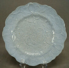 19th Century British Blue Glazed Strawberry Flower Earthenware 8 5/8 Plate B picture