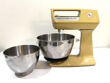 Vintage Hamilton Beach MHB 36-2 Scovill Deluxe Mixer Yellow 70s 2 Stainless Bowl picture