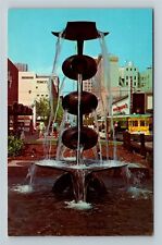 Fresno, CA-California, Mall, Fountain, Vintage Postcard picture