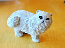 Vintage 1980's Sandicast Persian Cat Figure White & Amber Eyed by Sandra Brue picture