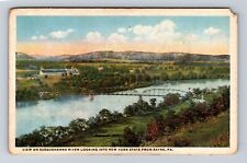 Sayre PA-Pennsylvania, Aerial Of Susquehanna River, Antique, Vintage Postcard picture