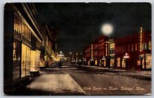 Postcard 28th Street at Night, Billings, Montana B132 picture