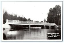 c1940 New Pere Marquette River Bridge View Scottville MI RPPC Photo Postcard picture
