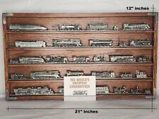 1985 Franklin Mint World's Greatest Locomotives 30 Pcs Pewter with Display Shelf picture