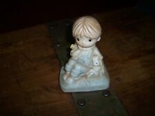 Girl with Lamb Braided Hair Overalls figurine vintage made in Tawain  Farm picture