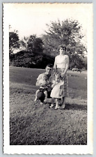 Photograph Snapshot Family Man Woman Married Couple Children Vintage 1940's picture
