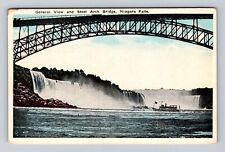 Niagara Falls Ontario-Canada, General View, Steel Arch Bridge, Vintage Postcard picture