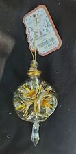 Christmas Ornament By UNIQUE Mouth Blown Glass MADE IN EGYPT Gold Starburst picture
