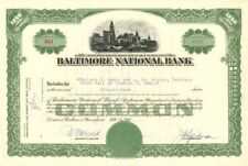 Baltimore National Bank - Stock Certificate - Banking Stocks picture