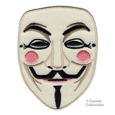 GUY FAWKES MASK PATCH ANONYMOUS HACKER V for VENDETTA embroidered iron-on crypto picture