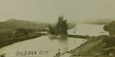 Culebra Cut Panama Canal blasting Bridge Arial View Real Photo Vintage Postcard picture