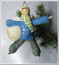 🎄Boy-Vintage antique Christmas spun cotton ornament figure #81242 picture