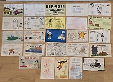(50) Card Lot Vtg CB Base Radio Ham Amateur QSL QSO Art Cards 1970s Postcards picture