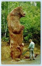 KLAMATH, CA California ~ Roadside Carved REDWOOD GRIZZLY BEAR c1950s  Postcard picture