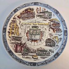 Vernon Kilns Colorful San Franciso Decorative Plate The First Cable Car picture